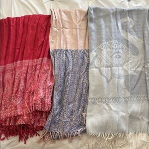 Set of Three Patterned Scarves